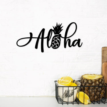 Aloha Welcome Sign with Pineapple